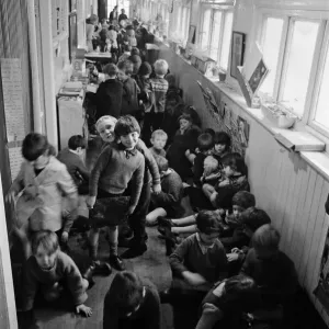 Some of the 180 children play in the small corridor at Sacred Heart RC school, Gorton Some of the 180 children play in the small corridor at Sacred Heart RC school, Gorton