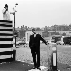 Andy Rankin Print: Everton Goalkeeper in Traffic Duty, 1964