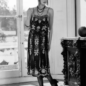 1920s Beaded Flapper Dress Print