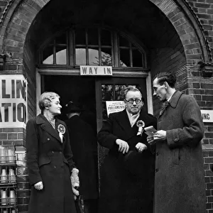 1950 Election Mr and Mrs Herbert Morrision outside the polling station before casting