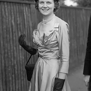 1953 Clothing Ascot Fashion Lady Lawson wearing a formal dress with gloves