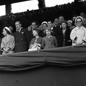 1960 Wimbledon Championships - Mens singles final. Princess Anne watches from 1960 Wimbledon Championships - Mens singles final. Princess Anne watches from