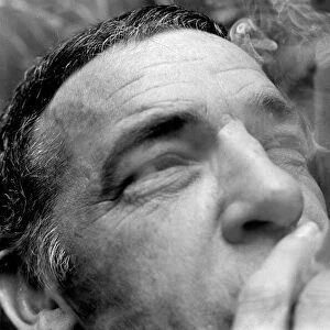 1960s Jazz performer Buddy Rich, Drummer smoking a cigarette. 13th April 1967