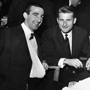 1965 FA Cup Final banquet. Injured Liverpool footballer Gerry Byrne