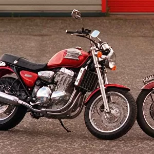 1967 Triumph Thunderbird motor cycle with modern equivalent, June 1997