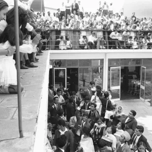 1968 East African Asian Crisis. Scene at Nairobi Airport as large crowds wait to board 1968 East African Asian Crisis. Scene at Nairobi Airport as large crowds wait to board