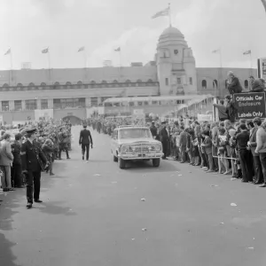 1970 London to Mexico World Cup Rally. The motor rally started at Wembley Stadium in 1970 London to Mexico World Cup Rally. The motor rally started at Wembley Stadium in