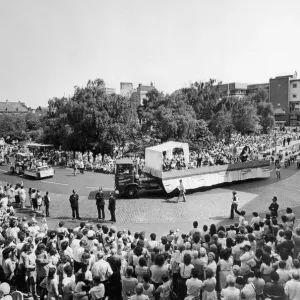 The 1984 Coventry Carnival procession seen here passing through Broadgate 9th June 1984