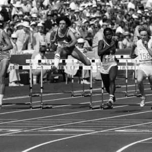 The 1984 Summer Olympics in Los Angeles. Womens hurdles. August 1984 The 1984 Summer Olympics in Los Angeles. Womens hurdles. August 1984