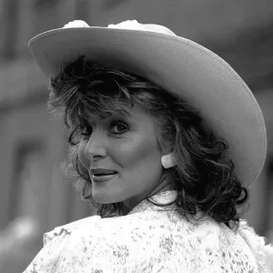 1987 Clothing Ascot Fashion Woman wearing cowboy hat 1987 Clothing Ascot Fashion Woman wearing cowboy hat