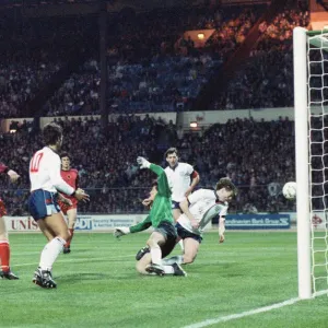 1990 World Cup Qualifier at Wembley Stadium. England 5 v Albania 0 1990 World Cup Qualifier at Wembley Stadium. England 5 v Albania 0