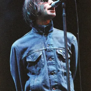 1996 Oasis, music group, performing on stage, Balloch Castle Country Park Balloch 1996 Oasis, music group, performing on stage, Balloch Castle Country Park Balloch
