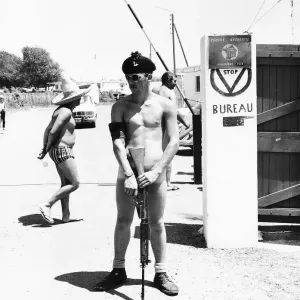 Print of 1st Battalion Royal Irish Rangers on Guard at Nudist Camp