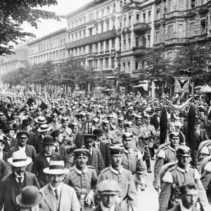 German Army Regiment Parade in Berlin Print 1914