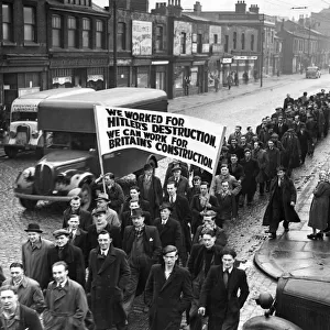 2000 Vickers Armstrong Aircraft workers in Manchester protesting against proposed