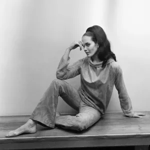 Black and white photograph print of Martine Beswick