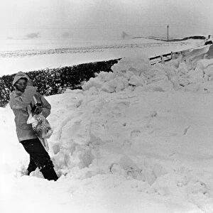 The 27 bus to Seamer is trapped in heavy snow, North Yorkshire. 19th March 1979