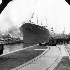 28,000-ton Tanker Print: British Realm in Dry Dock 28,000-ton Tanker Print: British Realm in Dry Dock