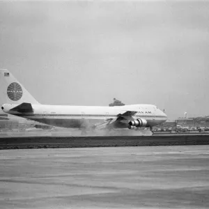 The 361 passenger Boeing 747 arrives at Heathrow Airport The 361 passenger Boeing 747 arrives at Heathrow Airport