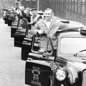 Some of the 60 angry Cabbies forced to queue outside the London Carriage Office Some of the 60 angry Cabbies forced to queue outside the London Carriage Office