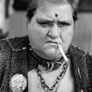 1980 Print of a 60-year-old woman in punk attire