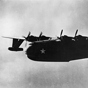 The 70 ton Martin Mars, worlds largest flying boat is pictured luring a test