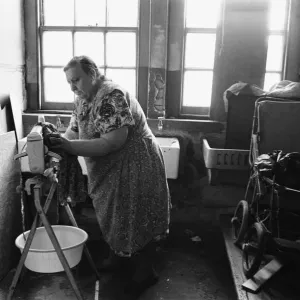 Edna Clarke in Communal Wash House, May 1976 Print Edna Clarke in Communal Wash House, May 1976 Print