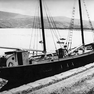 The 75 foot ketch Garlandstone moored at Barmouth, Gwynedd, Wales. 6th May 1971