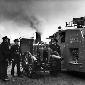 A 79 year old Shand-Mason steamer fire engine bellows steam