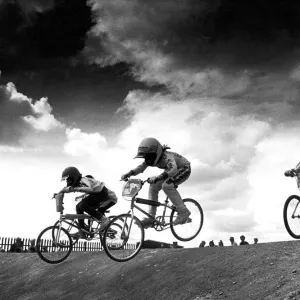 The under 9 girls go through their paces as another heat of the UK BMX Grand Prix The under 9 girls go through their paces as another heat of the UK BMX Grand Prix