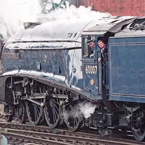 The A4 locomotive Sir Nigel Gresley sets off from Newcastle Central Station bound for