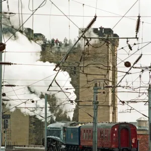 The A4 locomotive Sir Nigel Gresley sets off from Newcastle Central Station bound for The A4 locomotive Sir Nigel Gresley sets off from Newcastle Central Station bound for