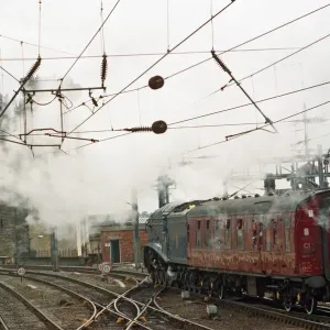 The A4 locomotive Sir Nigel Gresley sets off from Newcastle Central Station bound for The A4 locomotive Sir Nigel Gresley sets off from Newcastle Central Station bound for