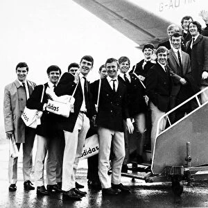 The Aberdeen Football team fly out from Dyce Airport to Hungary to play Honved in