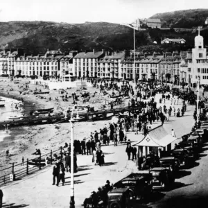 Aberystwyth beach and promenade. 1930s Aberystwyth beach and promenade. 1930s