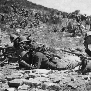 Abyssinian War Italian Machine Gun Post Print 1935 Abyssinian War Italian Machine Gun Post Print 1935