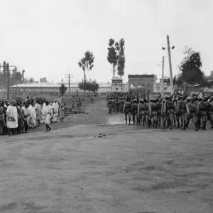 Abyssinian War September 1935 Abyssinian army seen passing through the streets of Abyssinian War September 1935 Abyssinian army seen passing through the streets of