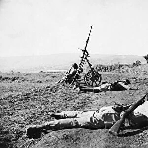 Abyssinian War September 1935 Abyssinian forces come under air attack on the Ogadan