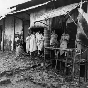 Abyssinian War September 1935 Families of Addis Ababa pose outside their houses as Abyssinian War September 1935 Families of Addis Ababa pose outside their houses as