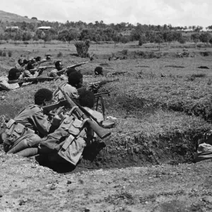 Abyssinian War Print: Soldiers in Trenches near Harar Abyssinian War Print: Soldiers in Trenches near Harar