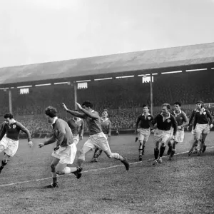 Action from the 1953 Five Nations Match between Wales and Ireland at the St Helens Ground Action from the 1953 Five Nations Match between Wales and Ireland at the St Helens Ground