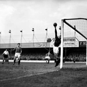 Action during the league match Luton Town v Manchester United April 1957