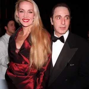 Actor Al Pacino January 1997 and model Jerry Hall, wife of Rolling Stones Mick Jagger