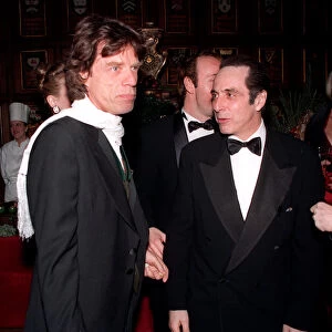 Actor Al Pacino January 1997 with Rolling Stones Mick Jagger