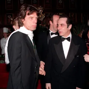 Actor Al Pacino January 1997 with Rolling Stones Mick Jagger