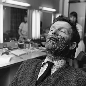 Actor Alan Bennion seen here in make up at the BBC Lime Grove studio