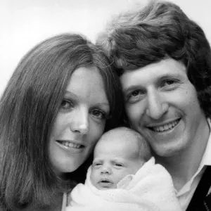 Print of George Layton with family, July 1973 Print of George Layton with family, July 1973