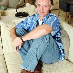 Actor and comedian, Rik Mayall, pictured at home four months after his horrific quad bike Actor and comedian, Rik Mayall, pictured at home four months after his horrific quad bike