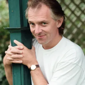 Actor and comedian, Rik Mayall, pictured at home four months after his horrific quad bike Actor and comedian, Rik Mayall, pictured at home four months after his horrific quad bike