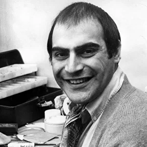 Actor David Suchet(26) is seen here in his dressing room getting ready to apply his stage